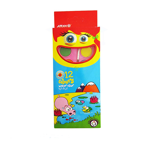 آبرنگ 12 رنگ بیضی کوچک (برند آریا)