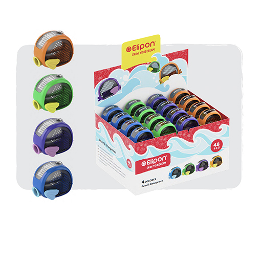 تراش مخزن دار طرح ماهی بسته ۴۸ عددی (برند الیپون)