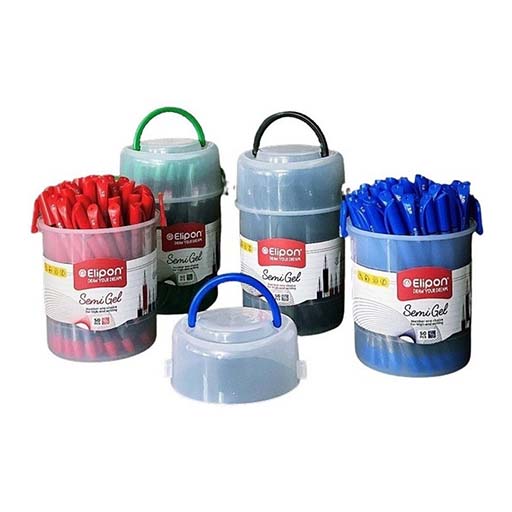 خودکار سمی ژل رنگ سبز با نوک نوشتاری ۰.۱ لیوان ۵۰ عددی (برند الیپون)