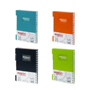 پک دفتر سیمی ۱۲۰ برگ وزیری جلد PP کارتن ۳۲ عددی (برند الیپون)