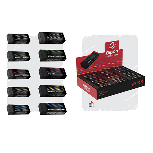 پاک کن دات مشکی سایز کوچک بسته ۳۰ عددی (برند الیپون)