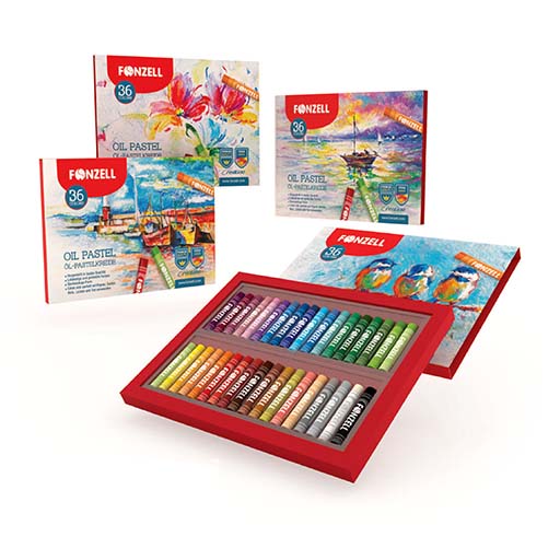 پاستل روغنی 36 رنگ مدل school کارتن ۳۶ عددی (برند فونزل)