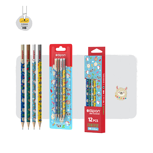 مداد مشکی گرد فانتزی طرح حیوانات بامزه ۱۲ عددی (برند الیپون)