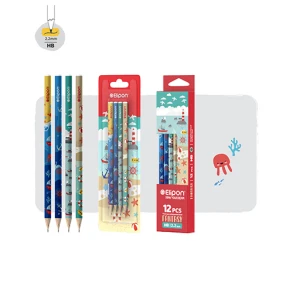 مداد مشکی گرد فانتزی طرح سرزمین دریایی ۱۲ عددی (برند الیپون)