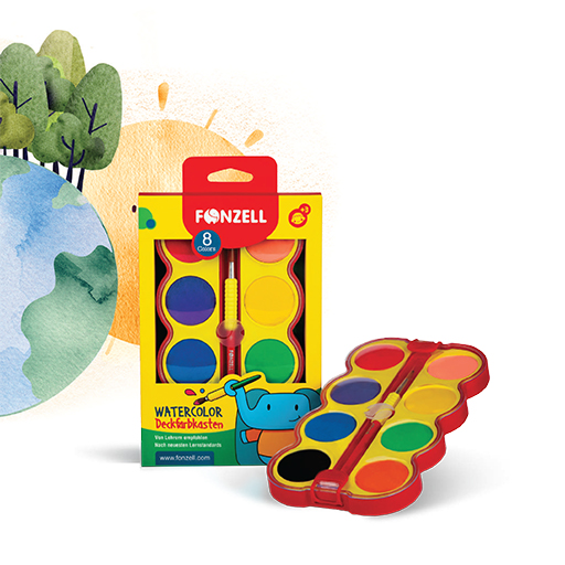 آبرنگ 8 رنگ kids کارتون 48 عددی (برند فونزل)