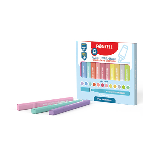 ماژیک 12 رنگ Highlighter Markers کارتن ۱۲۰ عددی ۳۹۹۵ (برند فونزل)