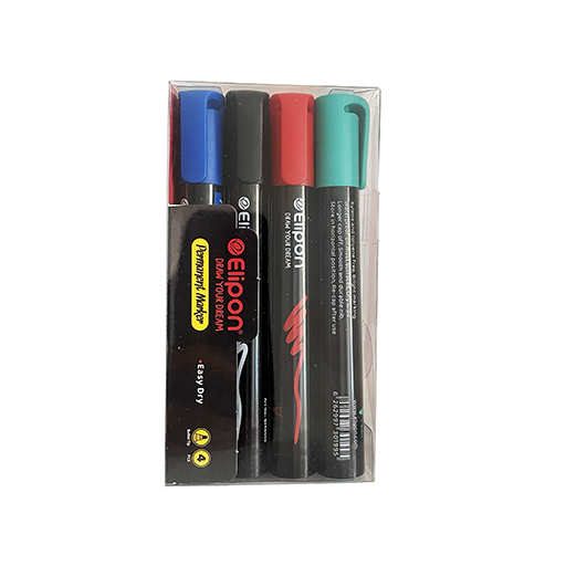 ماژیک پاک نشو نوک گرد 4 رنگ (برند الیپون)