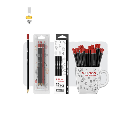 مداد مشکی شش گوش کلاسیک لیوان 72 عددی 8012401 (برند الیپون)