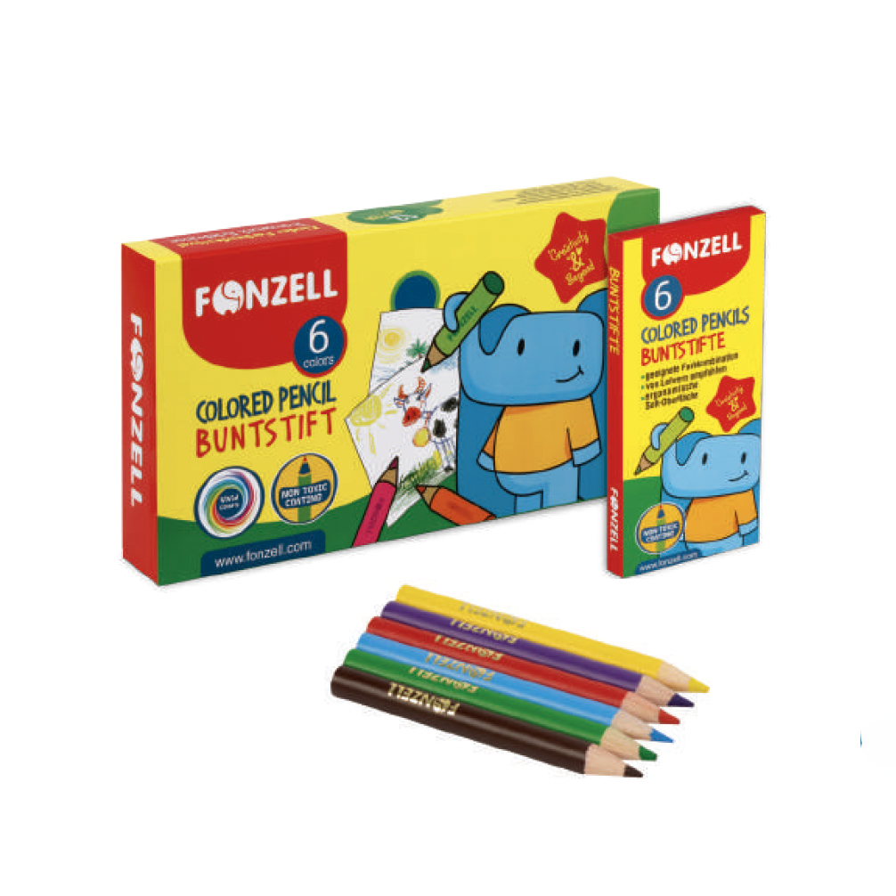 مداد رنگی ۶ رنگ کوتاه (برند فونزل)