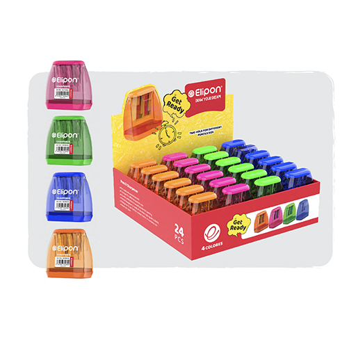 تراش مخزن دار سایز متوسط بسته 24 عددی (برند الیپون)