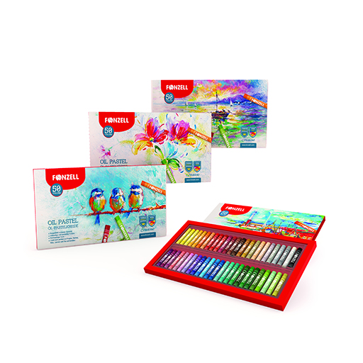 پاستل روغنی 50 رنگ مدل school کارتون 36 عددی (برند فونزل)