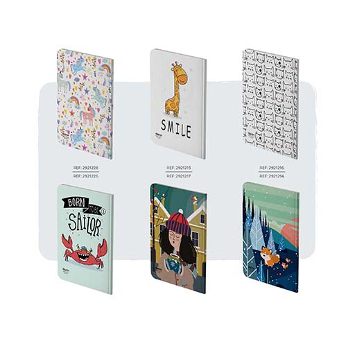 دفتر فانتزی ۶۰ برگ وزیری شومیز جلد نرم کارتن ۸۴ عددی 900۲3 (برند الیپون)