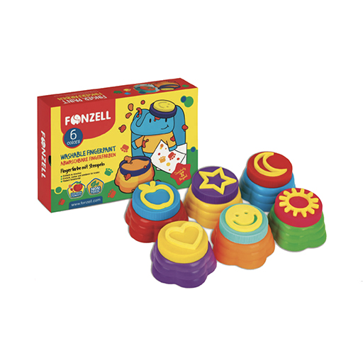 رنگ انگشتی ۶ رنگ kids کارتون ۲۴ عددی (برند فونزل)