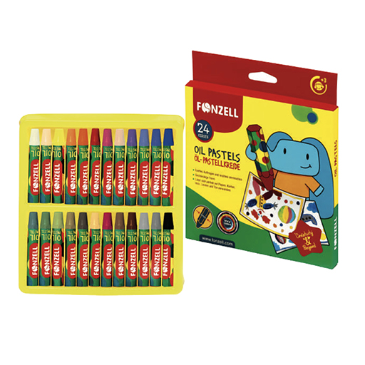 پاستل روغنی ۲۴ رنگ kids کارتون ۴۸ عددی (برند فونزل)