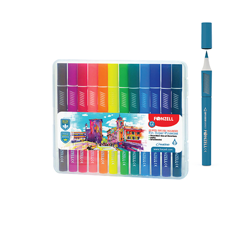 ماژیک 12 رنگ Super Washable Markers کارتن 96 عددی 3002 (برند فونزل)