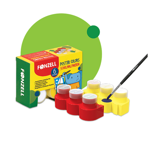 گواش 6 رنگ پازلی kids کارتون 36 عددی (برند فونزل)