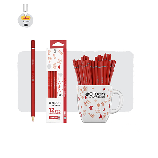 مداد قرمز شش گوش کلاسیک کارتن ۱۴۴ عددی 30056 (برند الیپون)