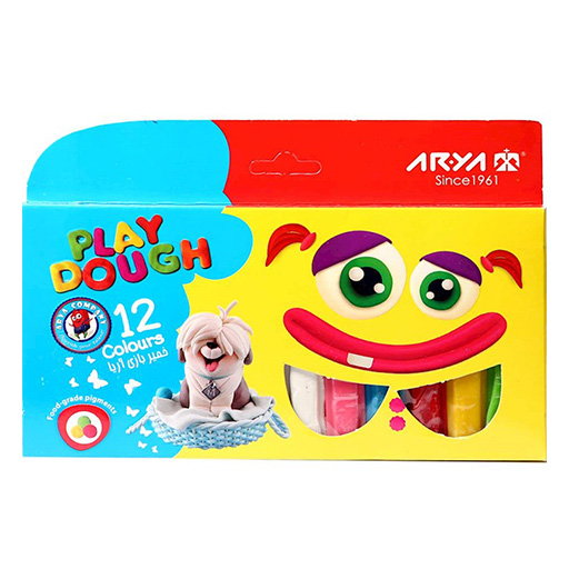 خمیر بازی 12 رنگ جعبه مقوایی (برند آریا)