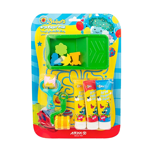 رنگ انگشتی 3 رنگ تیوپی با ابزار (برند آریا)