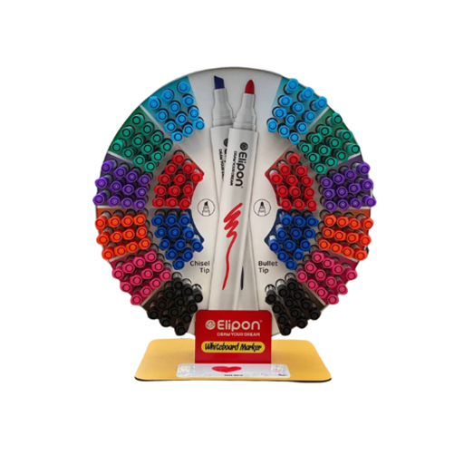 استند ماژیک وایت برد 8 رنگ نوک تخت و نوک گرد 192 عددی (برند الیپون)