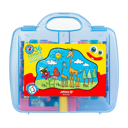 پاستل 18 رنگ جعبه پلاستیکی (برند آریا)