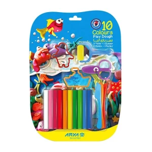 خمیربازی 10 رنگ وکیومی با ابزار (برند آریا)