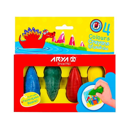 مداد شمعی دوکی 4 رنگ کارتن ۴۸ عددی (برند آریا)
