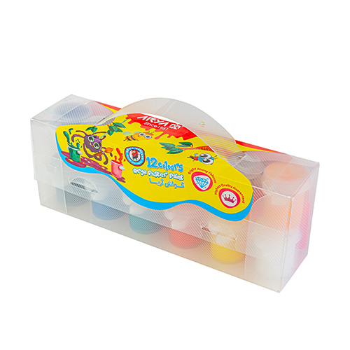 گواش ۱۲ رنگ طلقی پیوسته بزرگ (برند آریا)