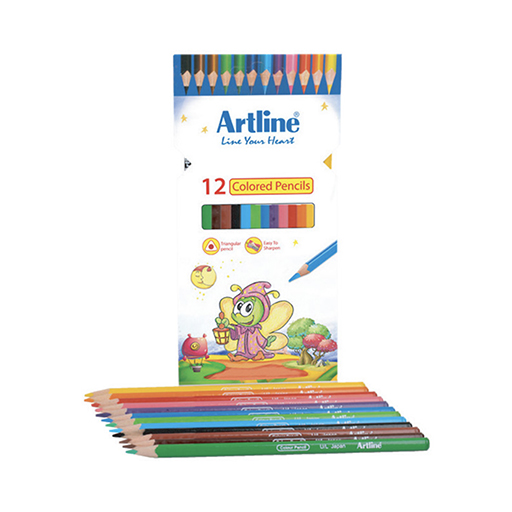 مداد رنگی 12 رنگ جعبه مقوایی (برند آرت لاین)